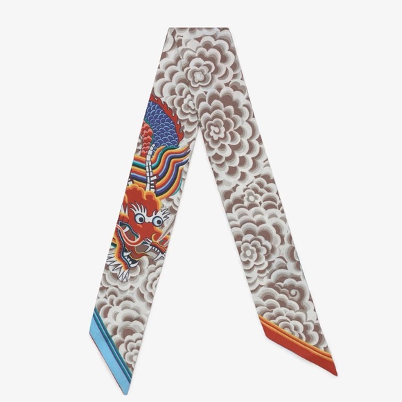 INOUI editions Dragon Grey Ribbon Scarf Lavailliere 67 - Picture 6 of 6